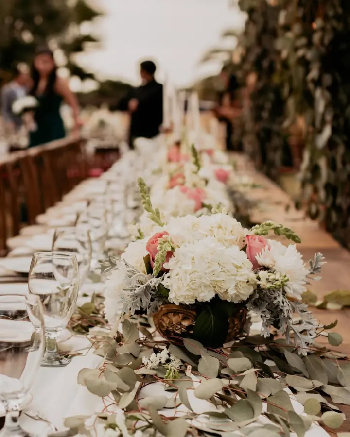 Elegant outdoor event table styled by B&B Decorations